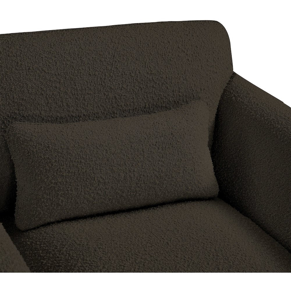 Stylus Brown Boucle Fabric Loveseat