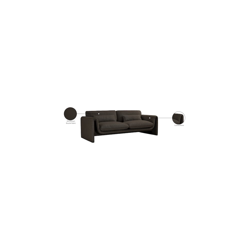 Stylus Brown Boucle Fabric Sofa