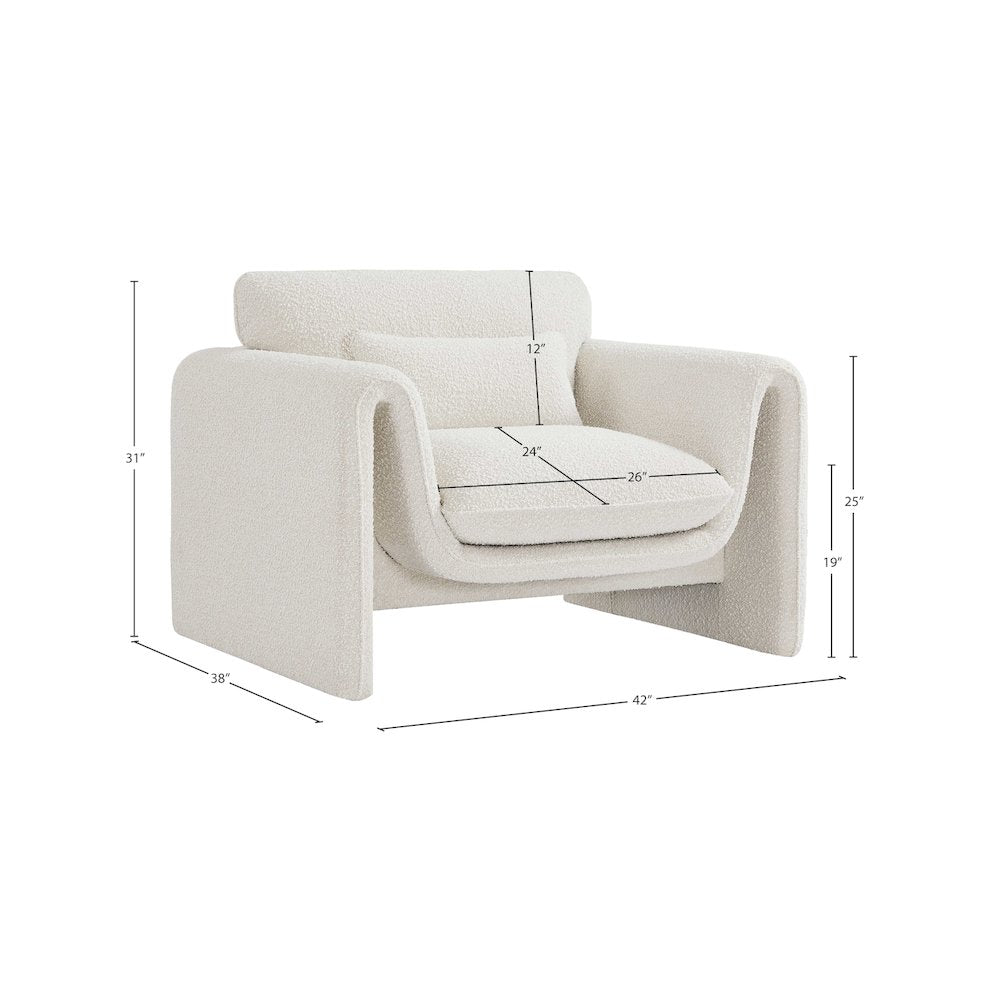 Stylus Cream Boucle Fabric Chair