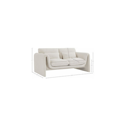 Stylus Cream Boucle Fabric Loveseat
