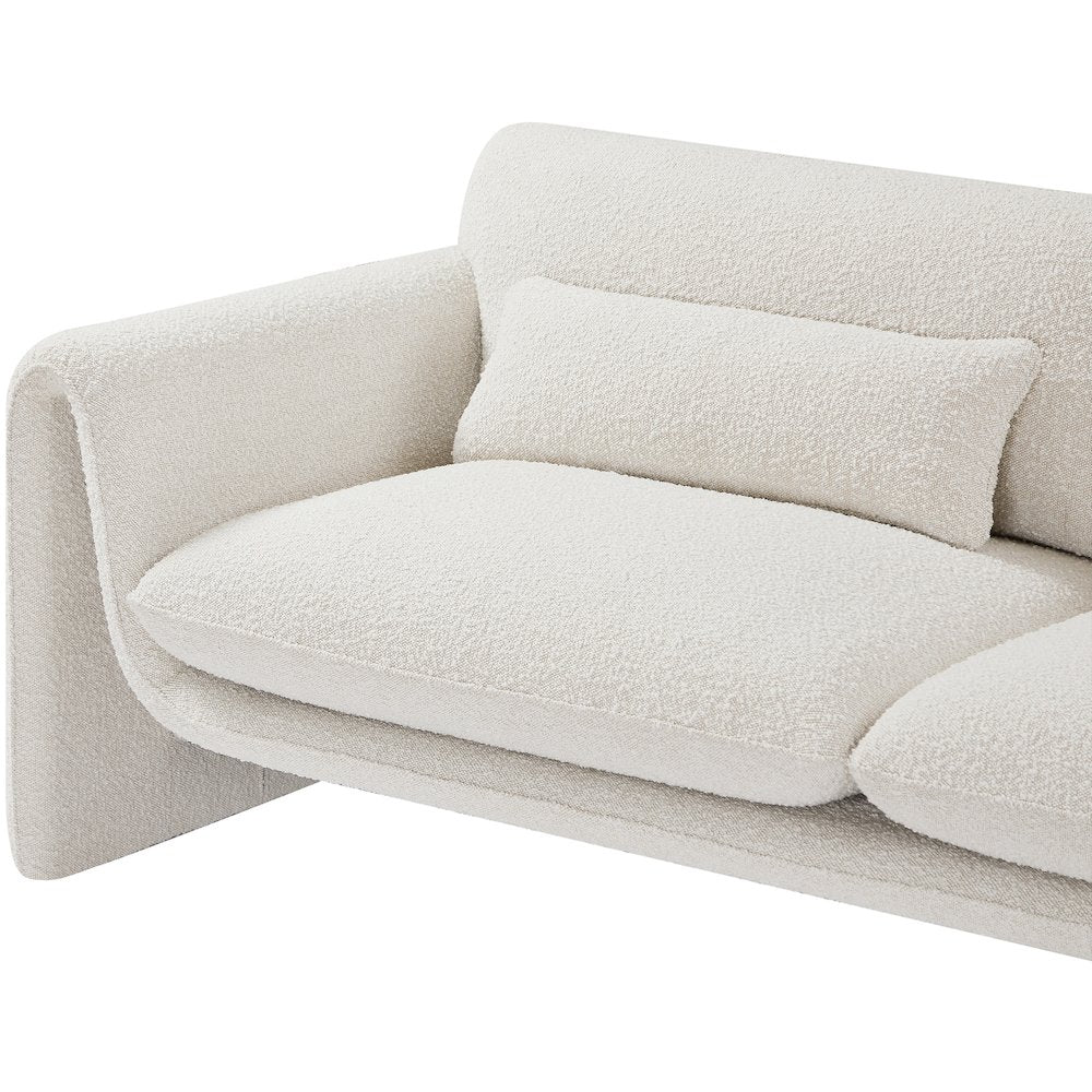Stylus Cream Boucle Fabric Loveseat