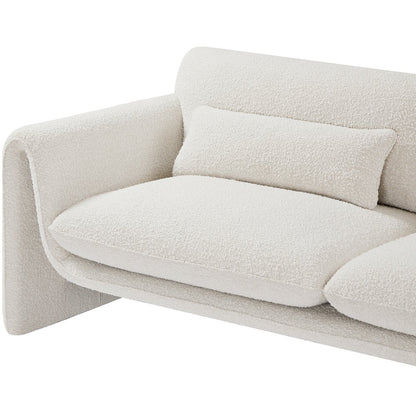 Stylus Cream Boucle Fabric Loveseat