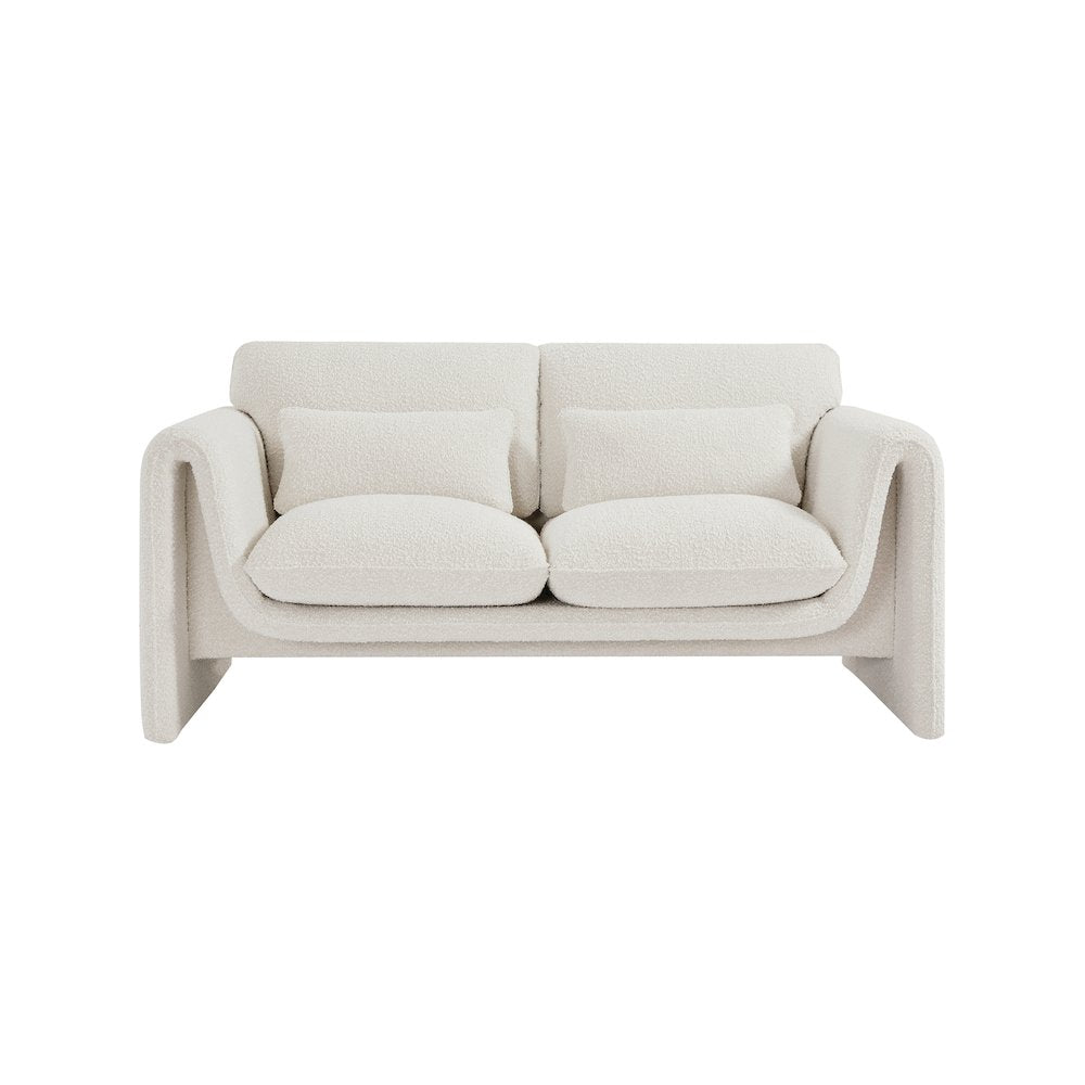 Stylus Cream Boucle Fabric Loveseat