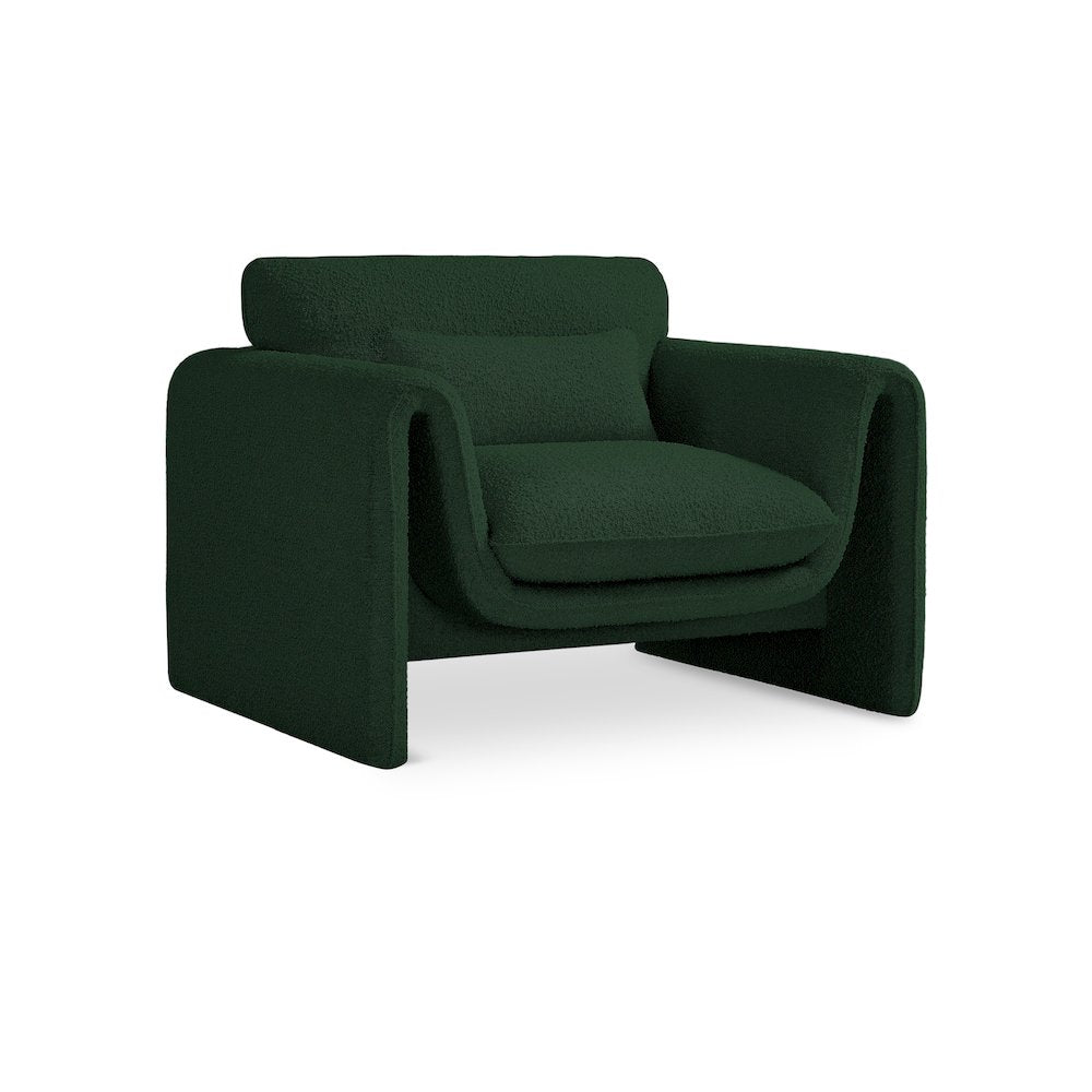 Stylus Green Boucle Fabric Chair