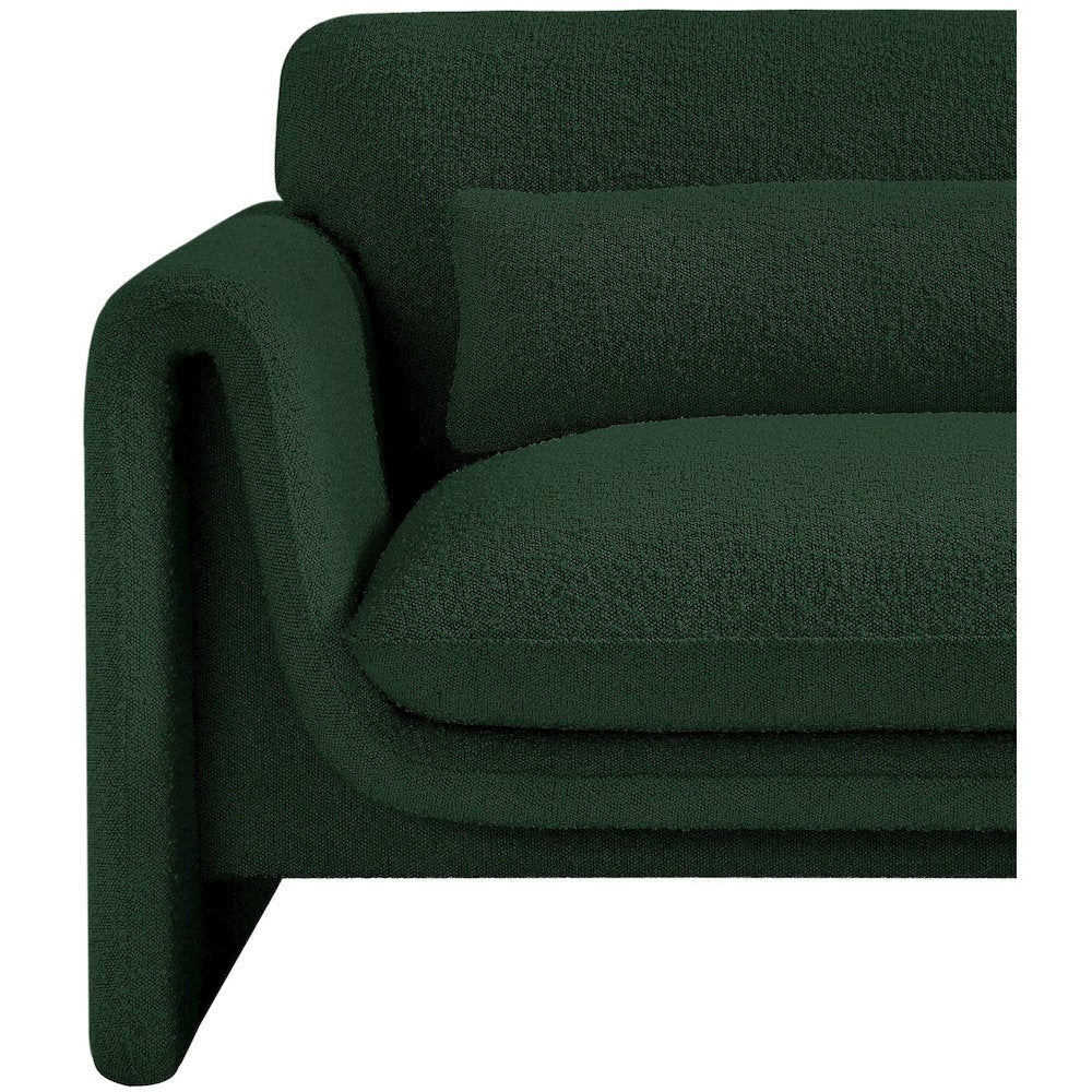 Stylus Green Boucle Fabric Chair