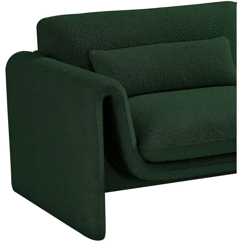 Stylus Green Boucle Fabric Chair