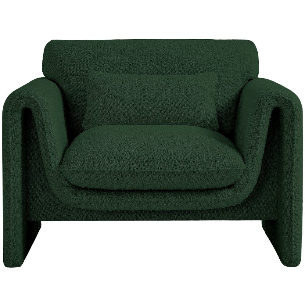 Stylus Green Boucle Fabric Chair