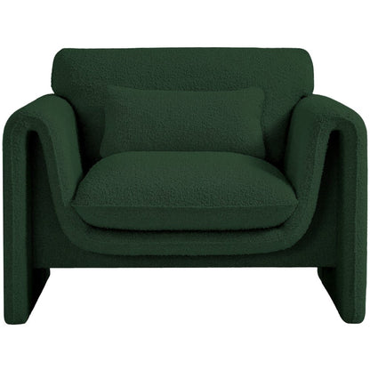 Stylus Green Boucle Fabric Chair