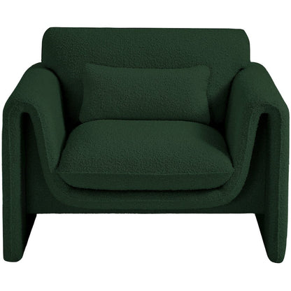 Stylus Green Boucle Fabric Chair