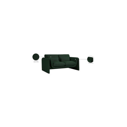 Stylus Green Boucle Fabric Loveseat