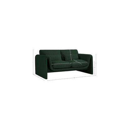 Stylus Green Boucle Fabric Loveseat