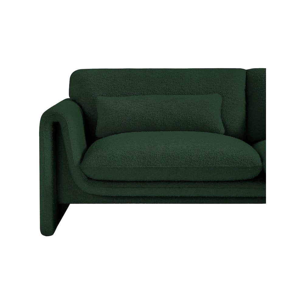 Stylus Green Boucle Fabric Loveseat