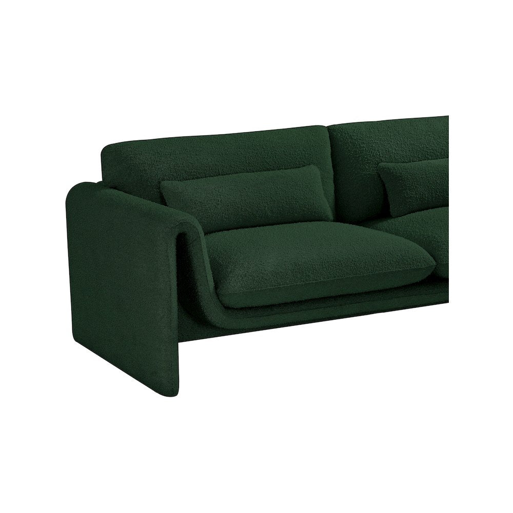 Stylus Green Boucle Fabric Loveseat