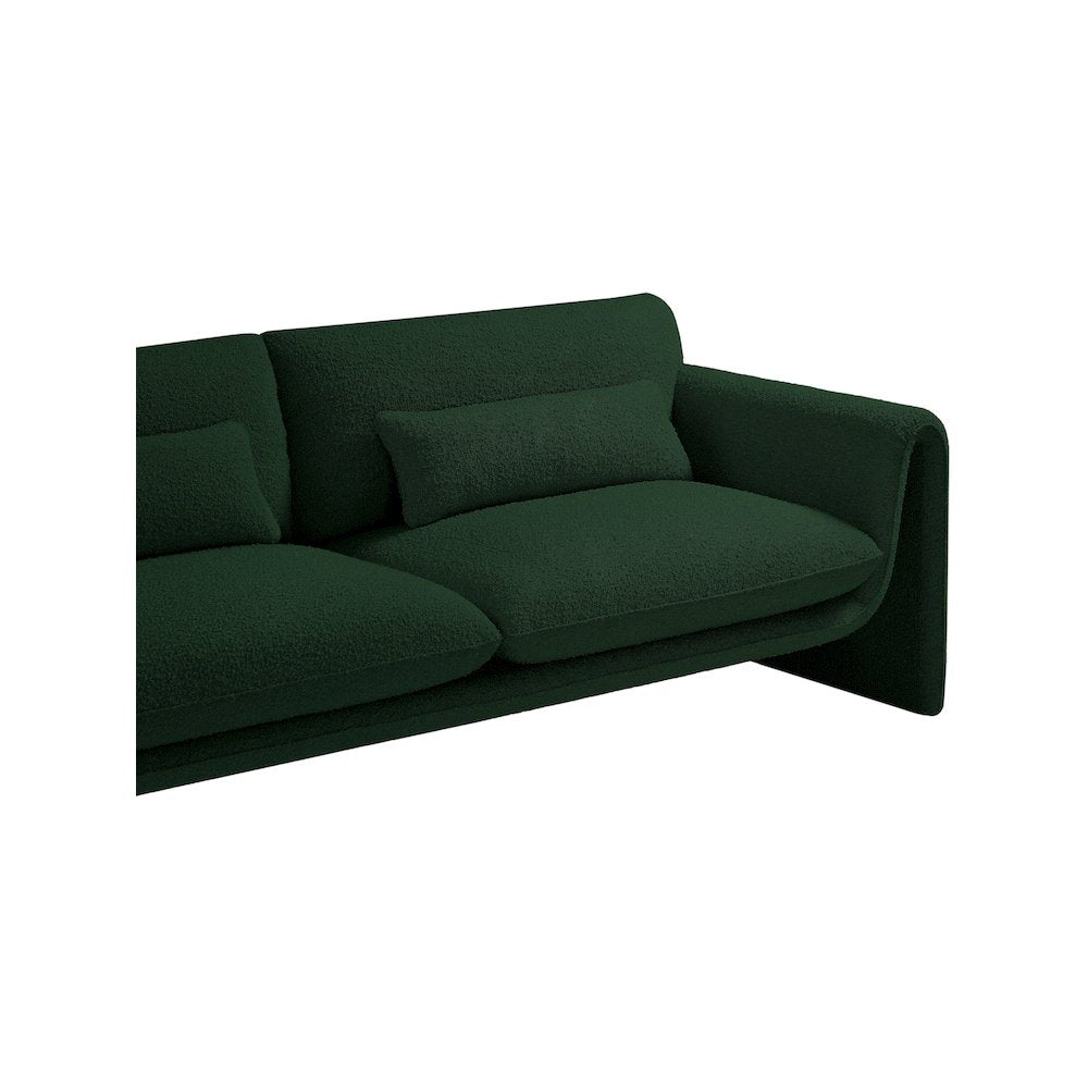 Stylus Green Boucle Fabric Loveseat