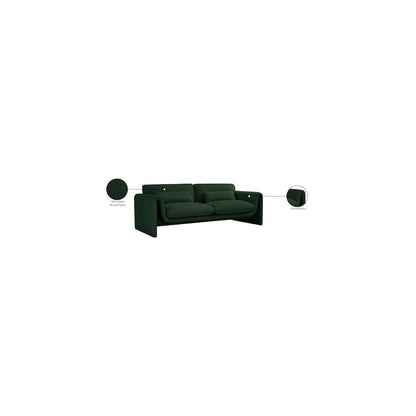 Stylus Green Boucle Fabric Sofa