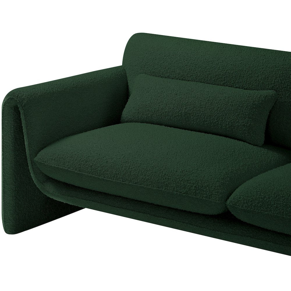 Stylus Green Boucle Fabric Sofa