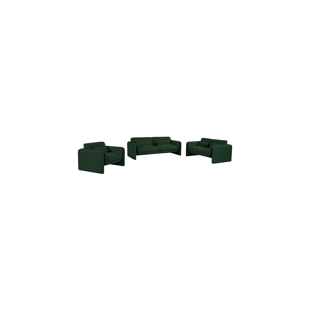 Stylus Green Boucle Fabric Sofa