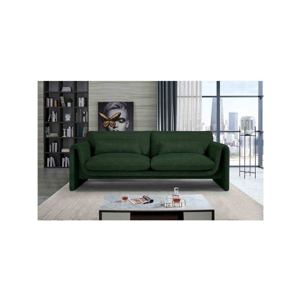 Stylus Green Boucle Fabric Sofa