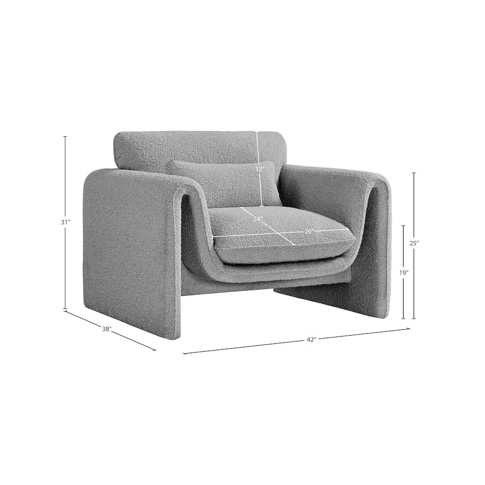 Stylus Grey Boucle Fabric Chair