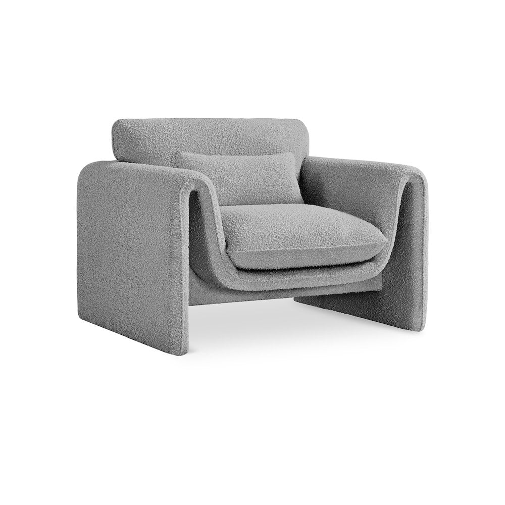 Stylus Grey Boucle Fabric Chair