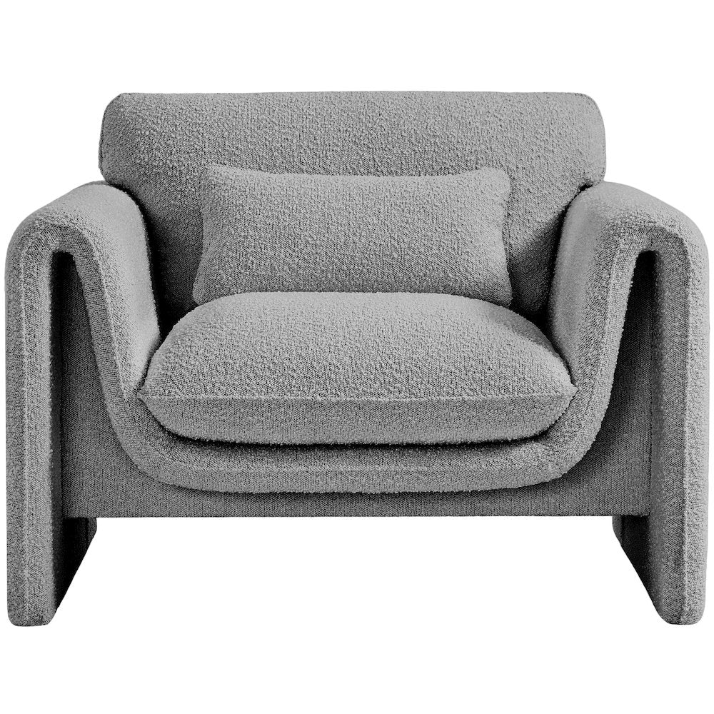 Stylus Grey Boucle Fabric Chair