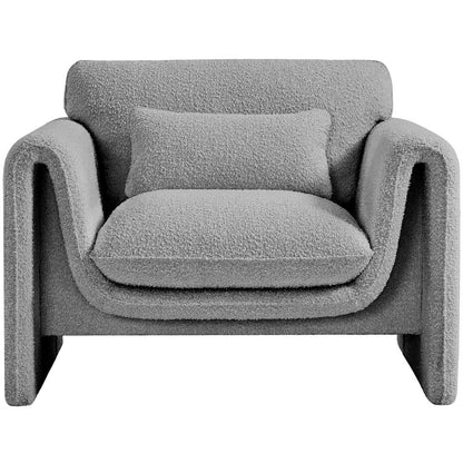 Stylus Grey Boucle Fabric Chair