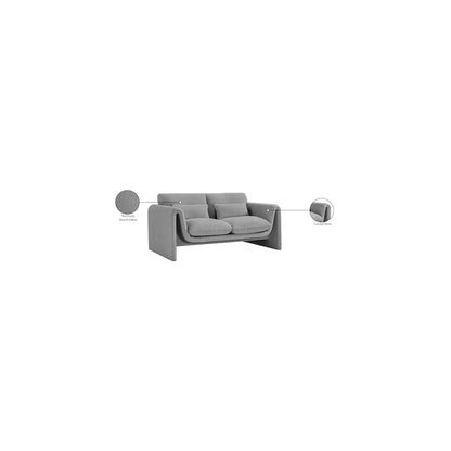 Stylus Grey Boucle Fabric Loveseat