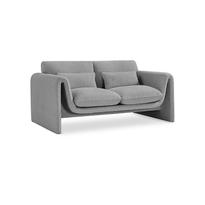 Stylus Grey Boucle Fabric Loveseat