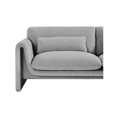 Stylus Grey Boucle Fabric Loveseat