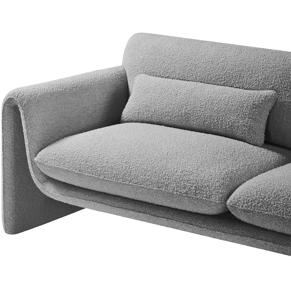 Stylus Grey Boucle Fabric Loveseat