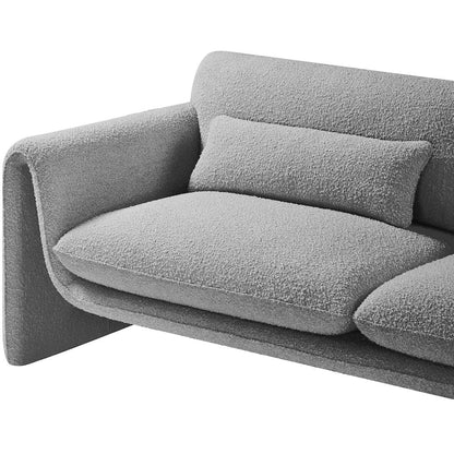 Stylus Grey Boucle Fabric Loveseat