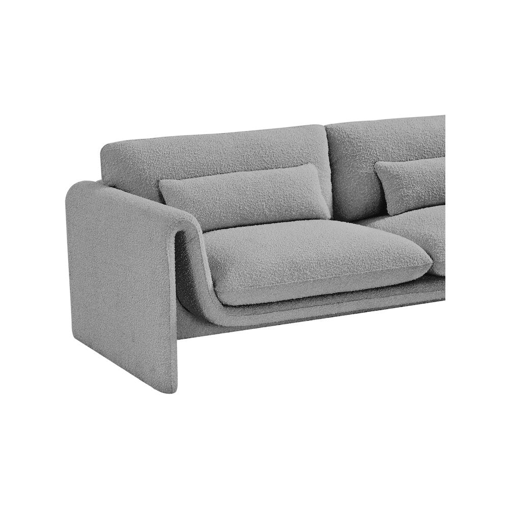 Stylus Grey Boucle Fabric Loveseat