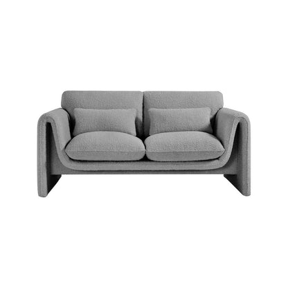 Stylus Grey Boucle Fabric Loveseat
