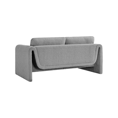 Stylus Grey Boucle Fabric Loveseat