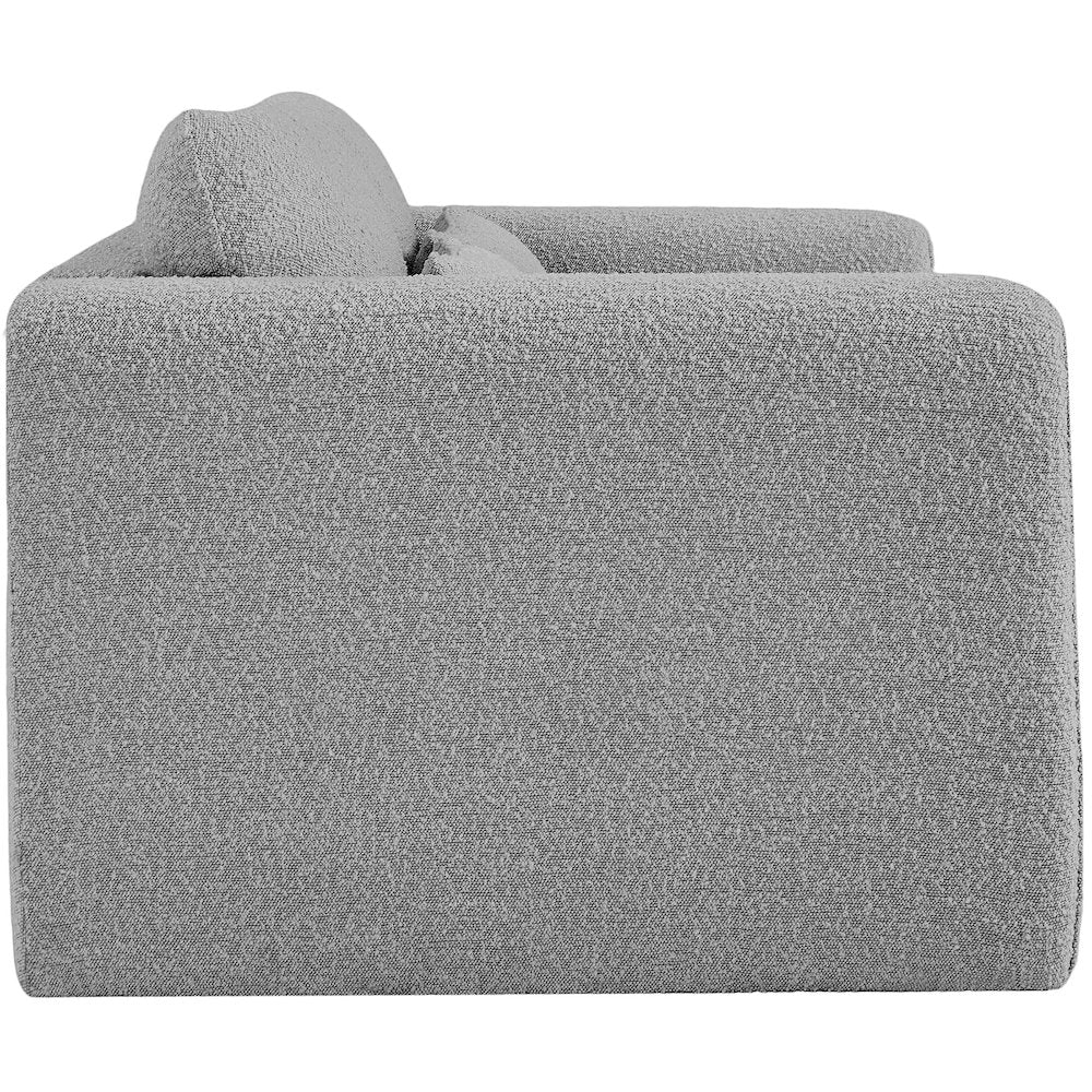 Stylus Grey Boucle Fabric Loveseat