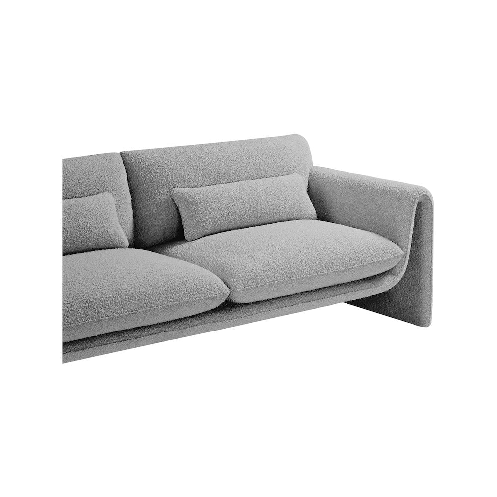 Stylus Grey Boucle Fabric Loveseat