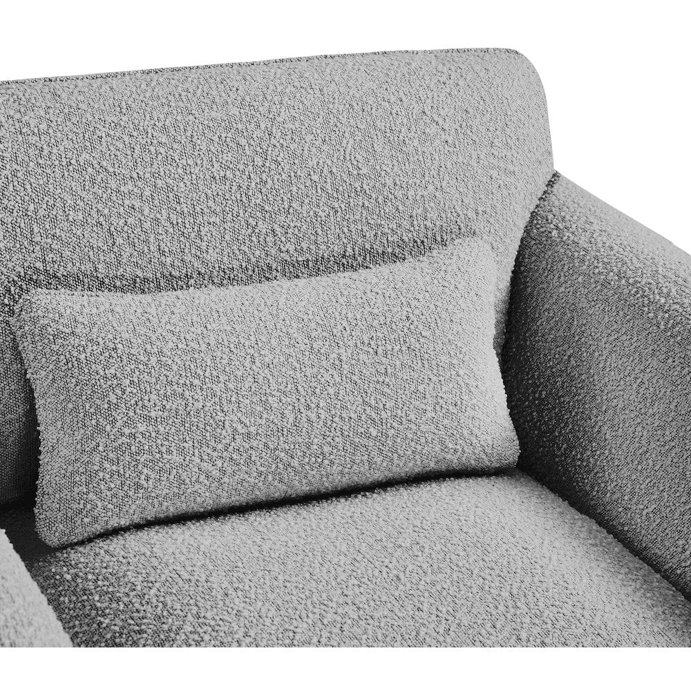 Stylus Grey Boucle Fabric Loveseat