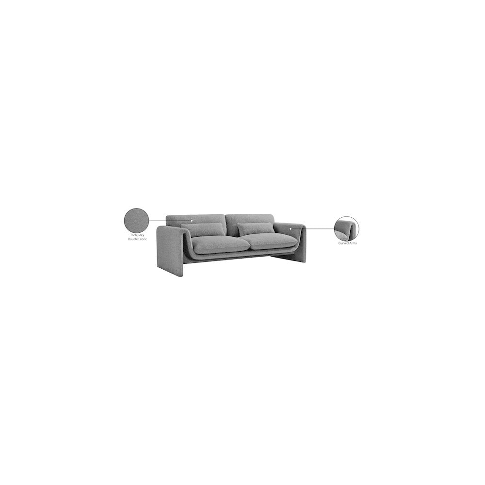 Stylus Grey Boucle Fabric Sofa