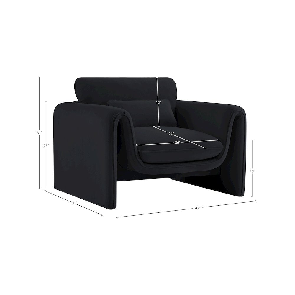 Sloan Black Velvet Fabric Chair
