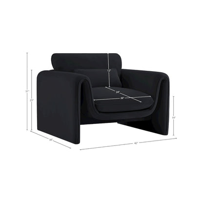 Sloan Black Velvet Fabric Chair