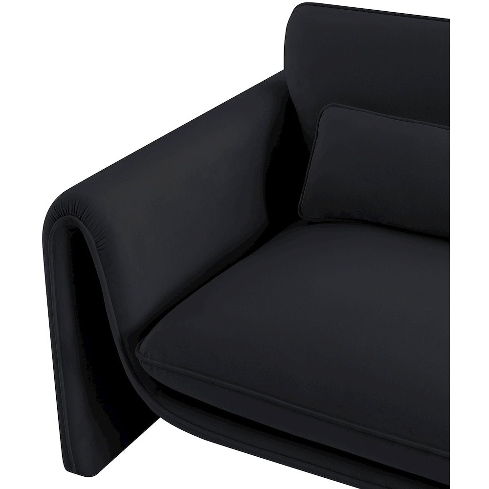 Sloan Black Velvet Fabric Chair