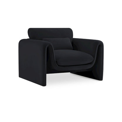 Sloan Black Velvet Fabric Chair