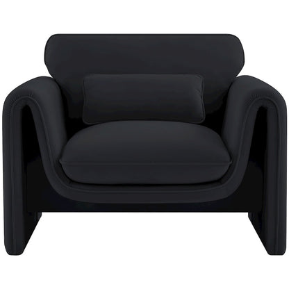 Sloan Black Velvet Fabric Chair