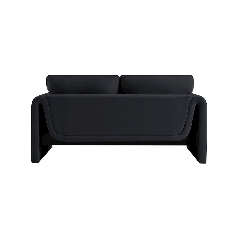 Sloan Black Velvet Fabric Loveseat