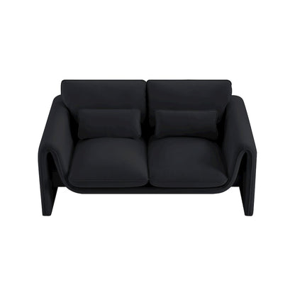 Sloan Black Velvet Fabric Loveseat