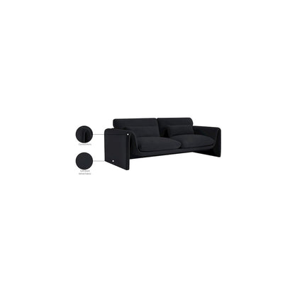 Sloan Black Velvet Fabric Sofa