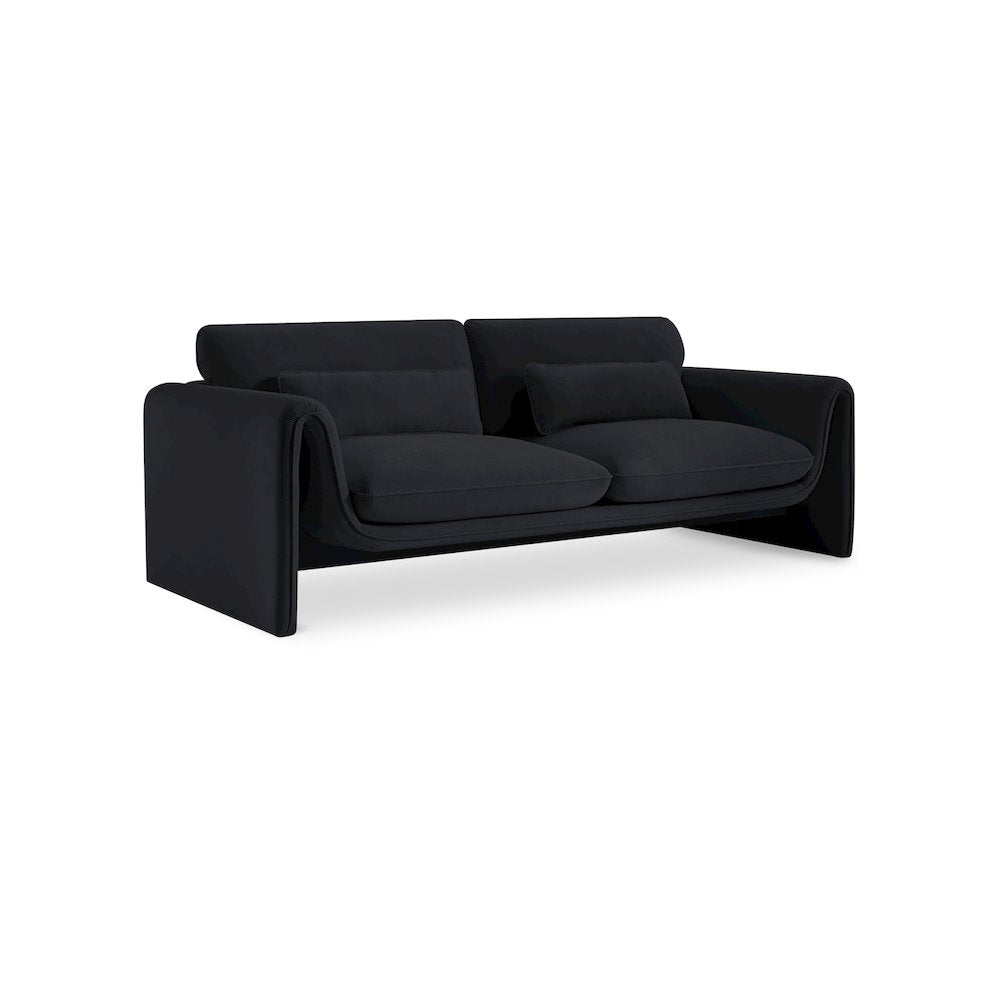 Sloan Black Velvet Fabric Sofa