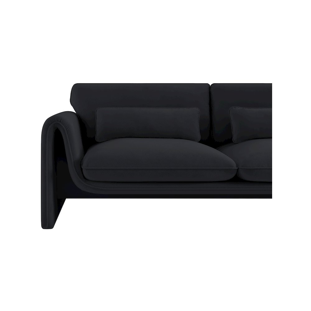 Sloan Black Velvet Fabric Sofa