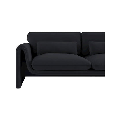 Sloan Black Velvet Fabric Sofa