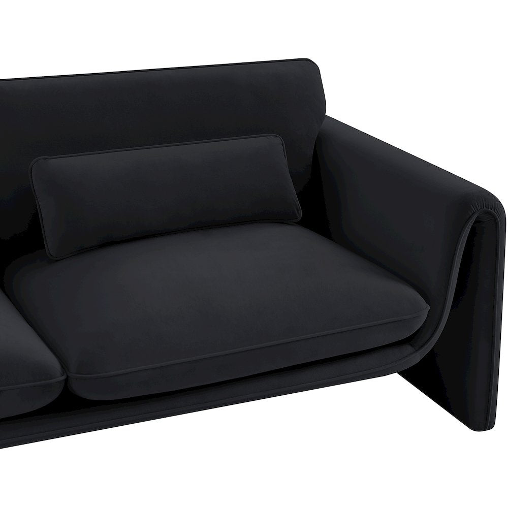 Sloan Black Velvet Fabric Sofa